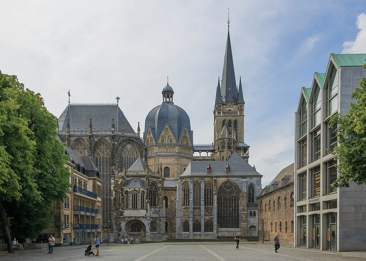 The Carolingian octagon and Gothic choir of Aachen Cathedral, Germany