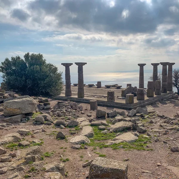 Temple of Athena at Assos overlooking the Aegean Sea