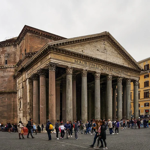 The portico and rotunda of the Pantheon in Rome, Italy