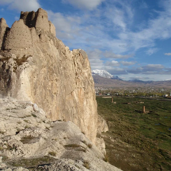 Van Fortress (Tushpa) perched on rock overlooking Lake Van